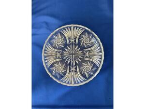 4 Divided Sections Nut/Candy/Relish Dish-7.75” diam Pinwheel Pattern Crystal